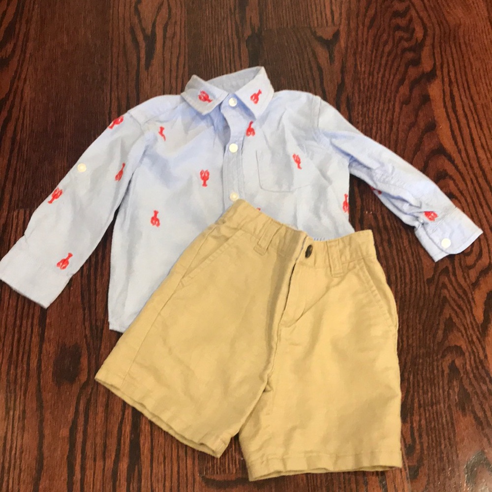 Button-down LOBSTER  SHIRT with shorts